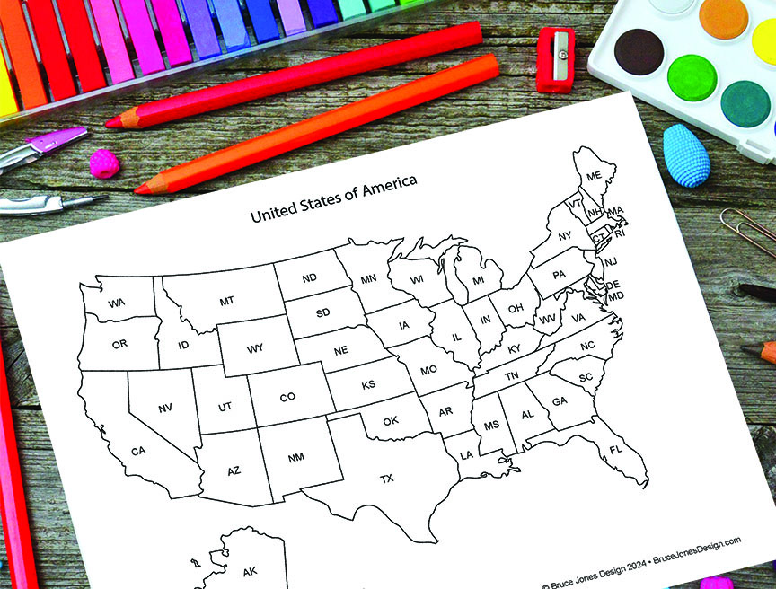 usa 50 states on background